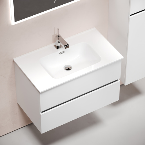 Тумба под раковину Sancos Urban UR80W 80х50 подвесная цвет белый - фото 4